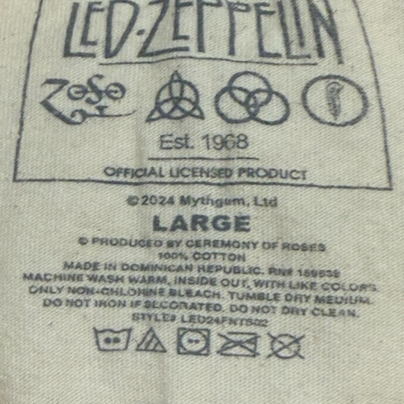 Led Zeppelin Cream Graphic Band Tee T-shirt Unisex L 1X - Picture 5 of 6